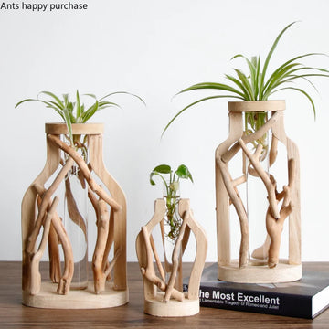 Natural Wooden Vase - Unique Decoration for Plants
