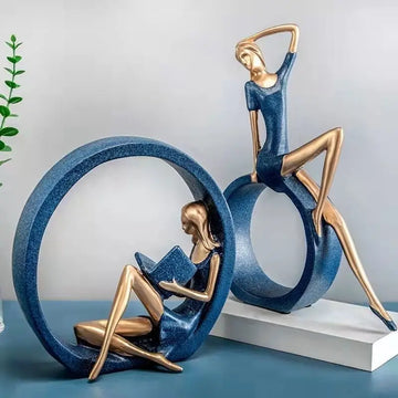 Abstract Circular Female Sculptures for Modern Interior Decoration