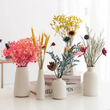 Modern Nordic Flower Vases INS Ceramic White Vase Flower Pot Vase for Home Living Room Interior Office Desktop Decor Crafts