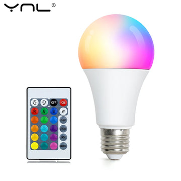 LED colored light bulb with remote