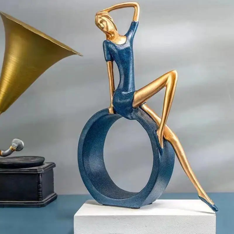 Abstract Circular Female Sculptures for Modern Interior Decoration