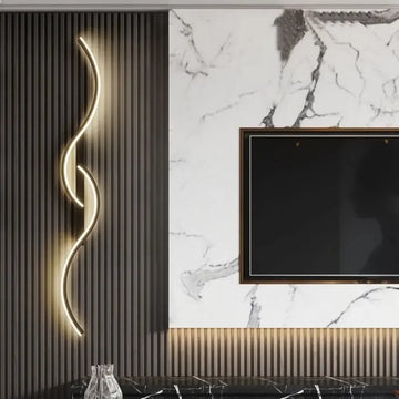 Modern Curved LED Indoor Wall Lamp with Ambient Lighting